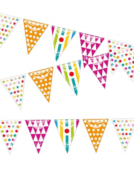 Banderín triangular de colores