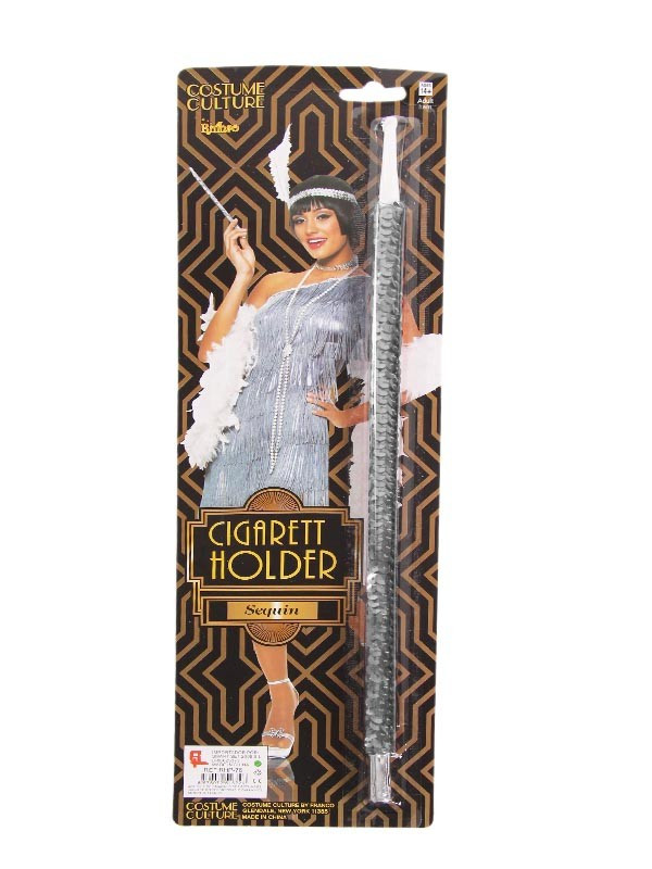 Boquilla charleston lentejuelas plata