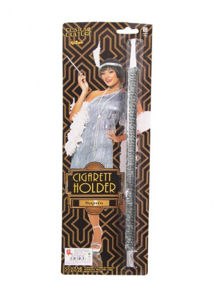 Boquilla charleston lentejuelas plata