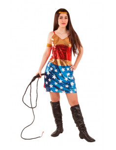 Disfraz mujer maravilla lentejuelas