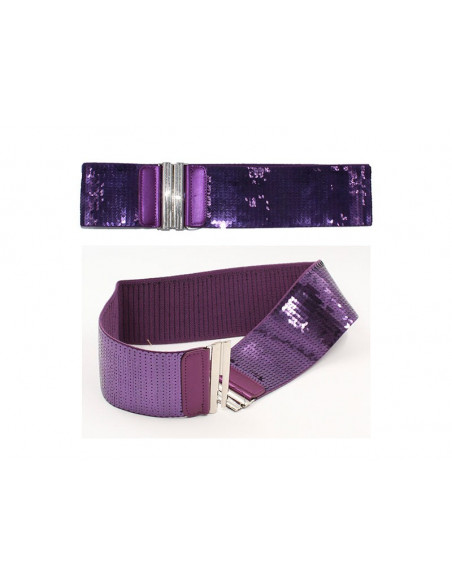 Cinturón lentejuelas morado