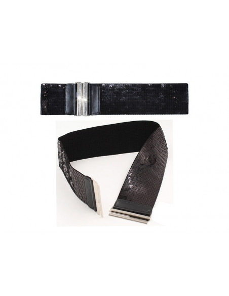 Cinturón lentejuelas negro