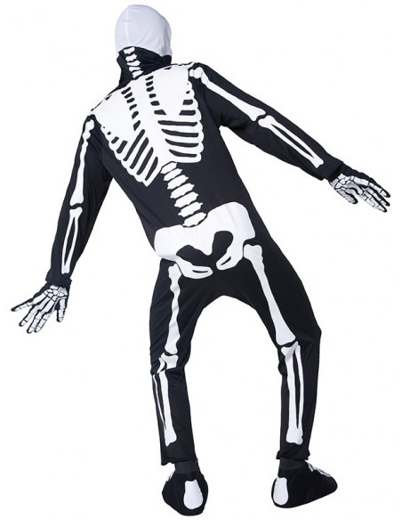 Disfraz de esqueleto que brilla para adulto tasera