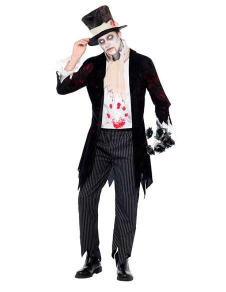 Disfraz de novio zombie para hombre frente