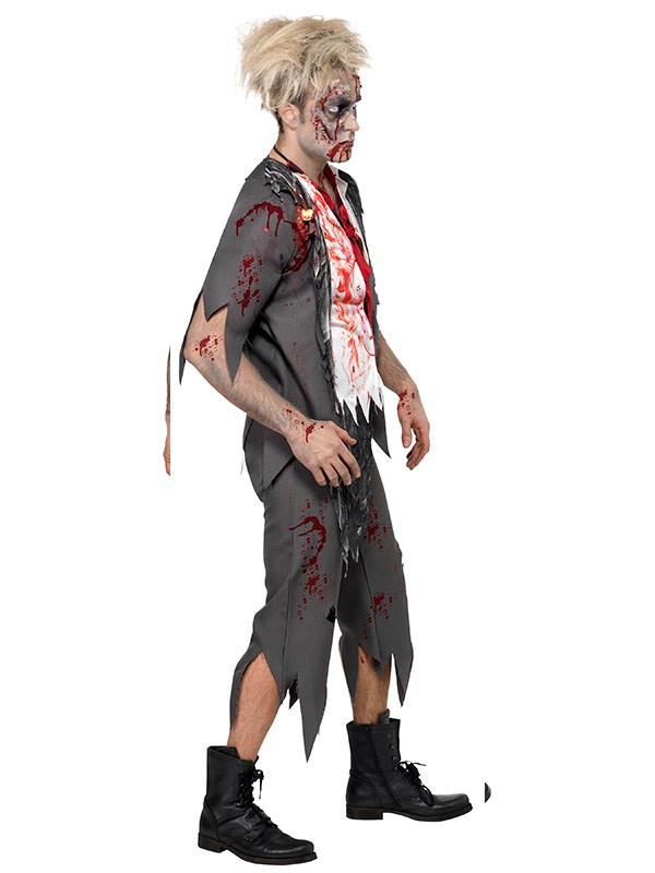 Disfraz de colegial zombie para hombre perfil