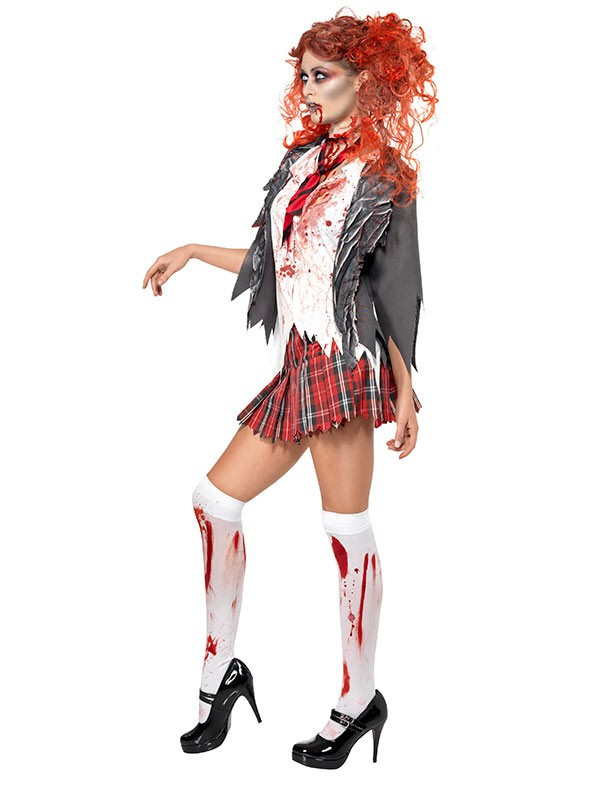 Disfraz de colegiala zombie para mujer perfil