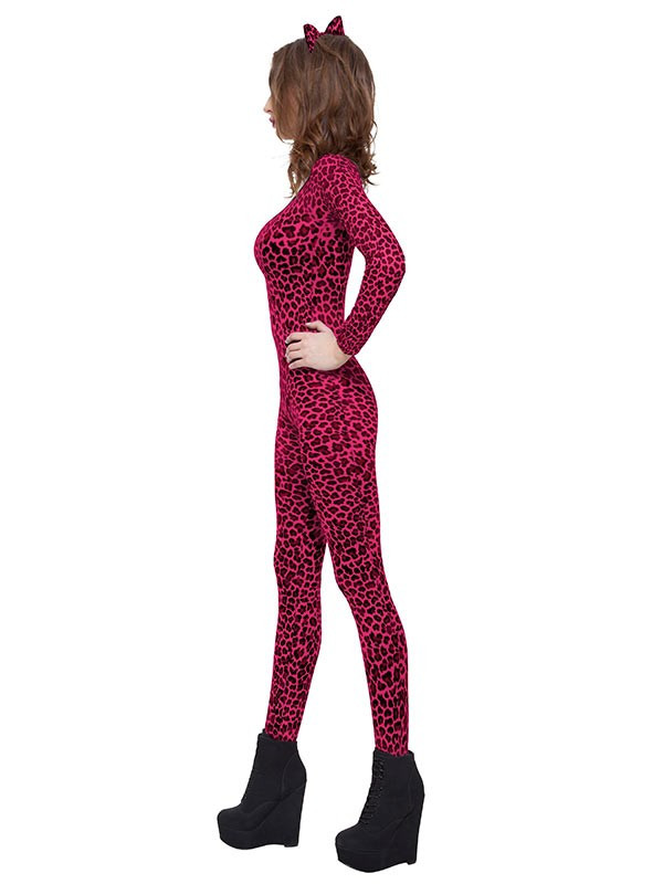 Malla leopardo rosa para mujer perfil