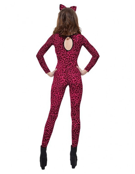 Malla leopardo rosa para mujer trasera
