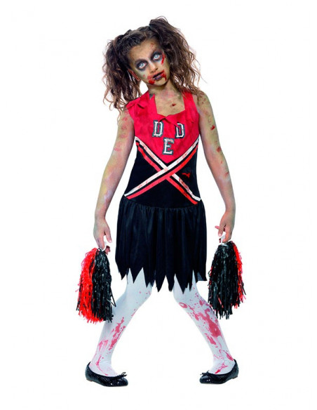 Disfraz de animadora zombie para niña