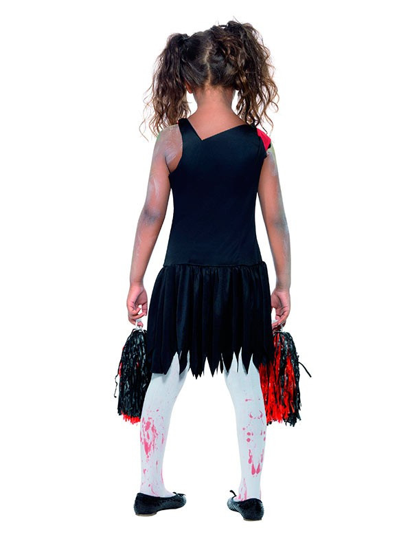 Disfraz de animadora zombie para niña trasera