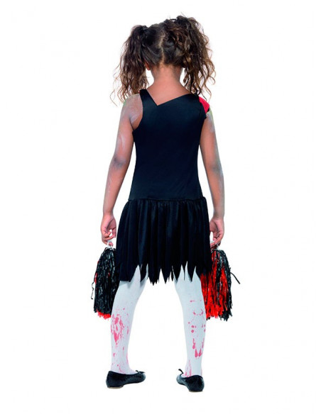 Disfraz de animadora zombie para niña trasera