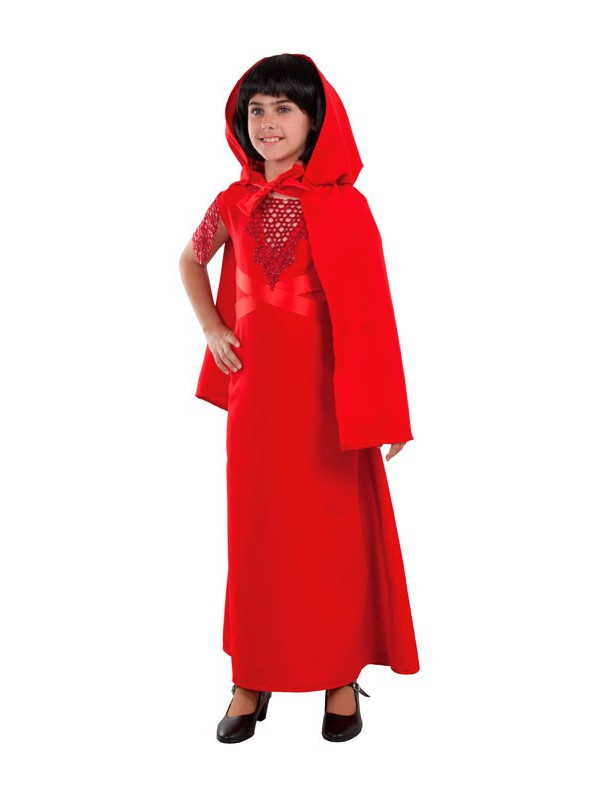 Disfraz de hechicera roja para niña