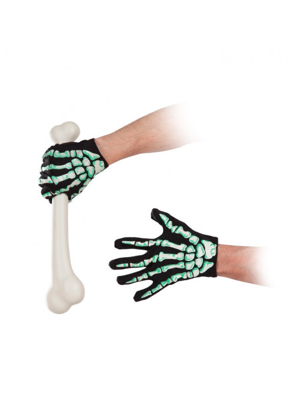 Guantes esqueleto corto con hueso