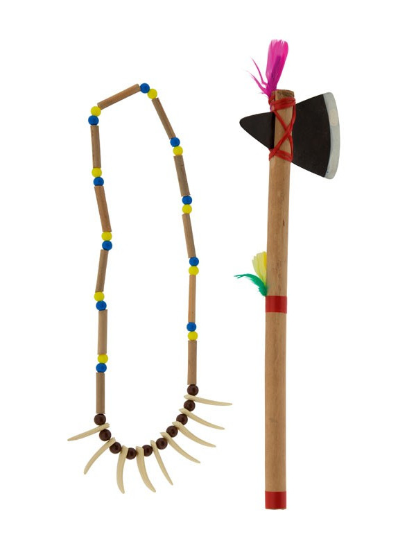 Set indio con hacha y collar