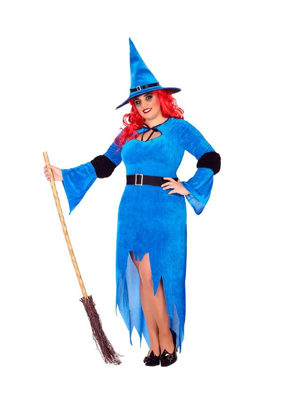Disfraz de bruja azul para mujer