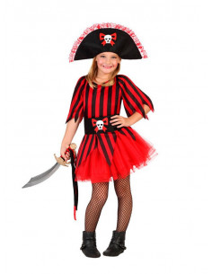 Disfraz pirata roja para niña