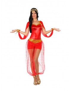 Disfraz de bailarina árabe roja para mujer