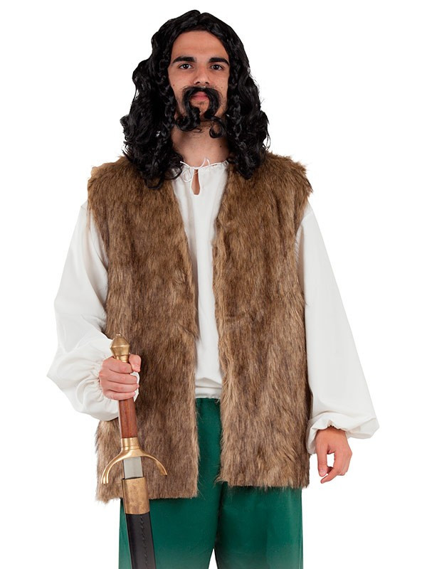 Chaleco medieval de pelo oscuro