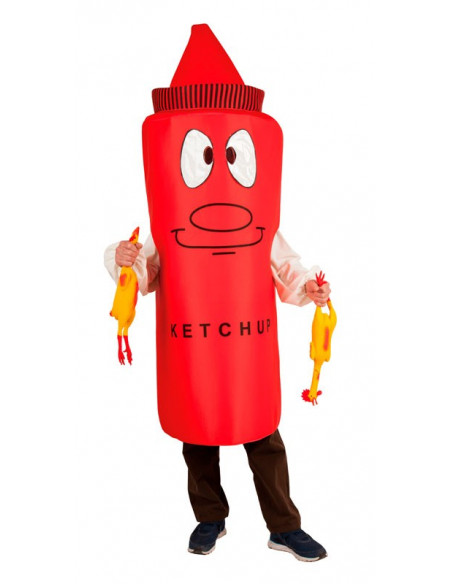 Disfraz Bote de Ketchup adulto