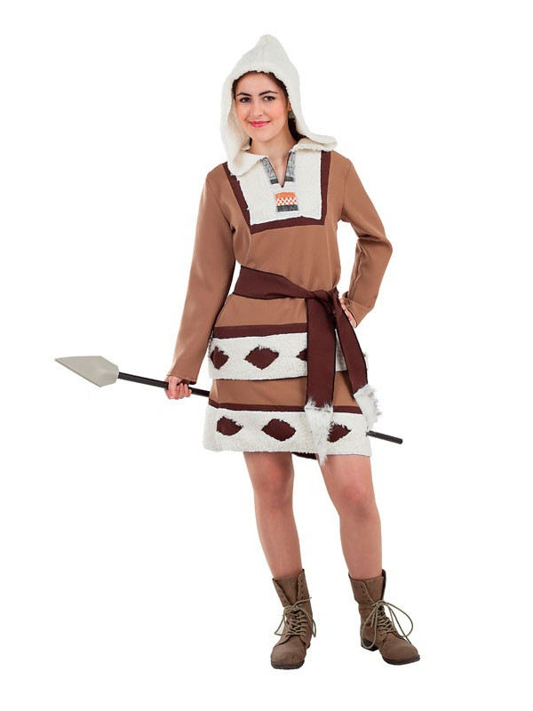 Disfraz esquimal marrón para mujer