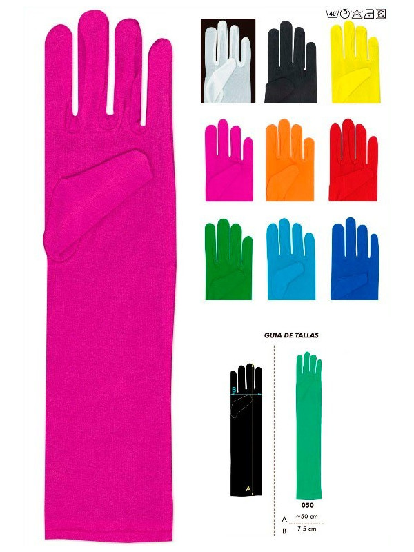 Guantes poliamida colores 50cm