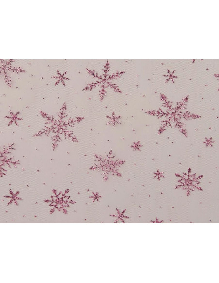 Tejido tul snow rosa