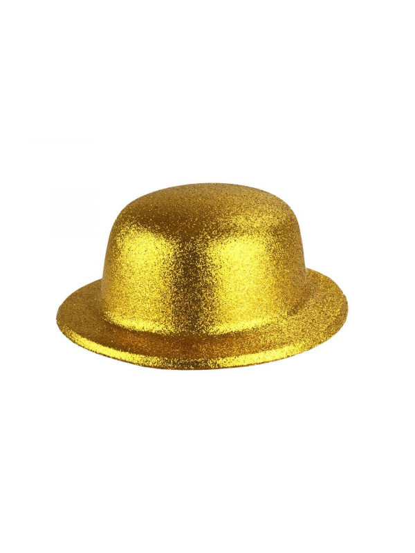 Bombín con acabado escarchado infantil dorado