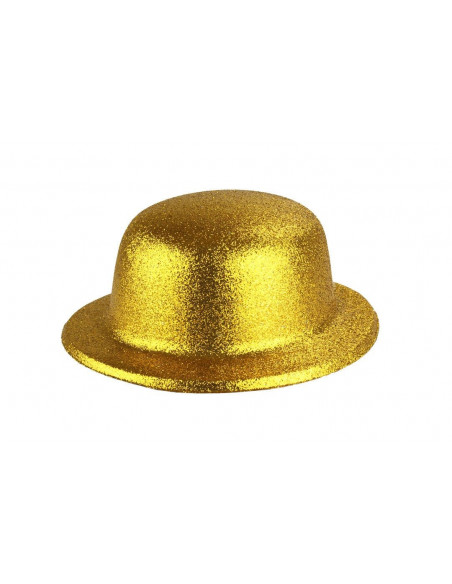 Bombín con acabado escarchado infantil dorado