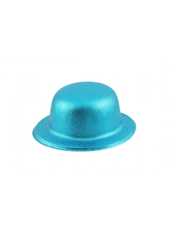 Bombín con acabado escarchado infantil cian