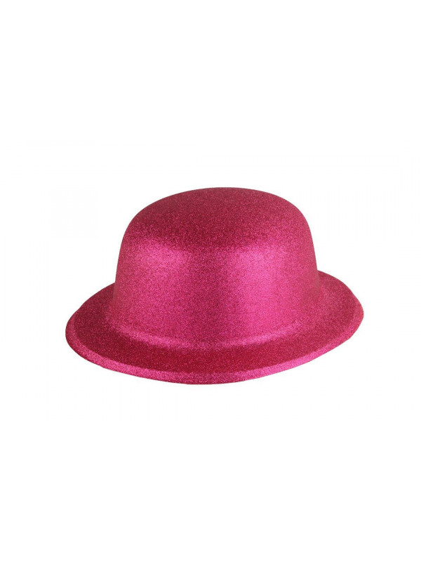 Bombín con acabado escarchado infantil rosa