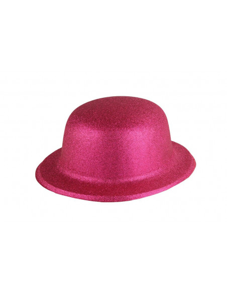 Bombín con acabado escarchado infantil rosa