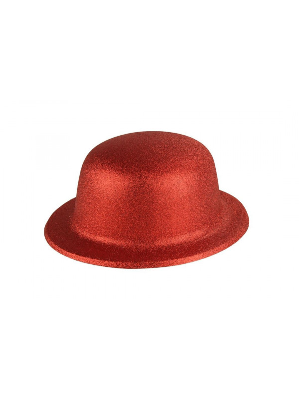 Bombín con acabado escarchado infantil rojo