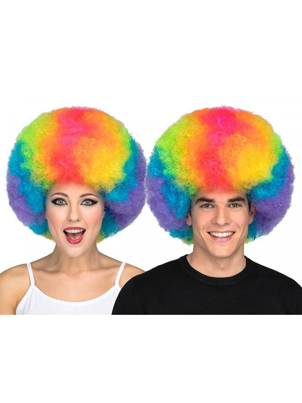 Peluca multicolor afro