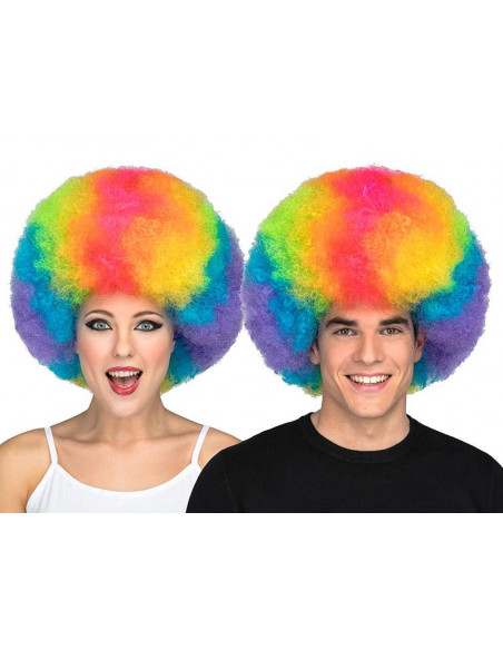 Peluca multicolor afro
