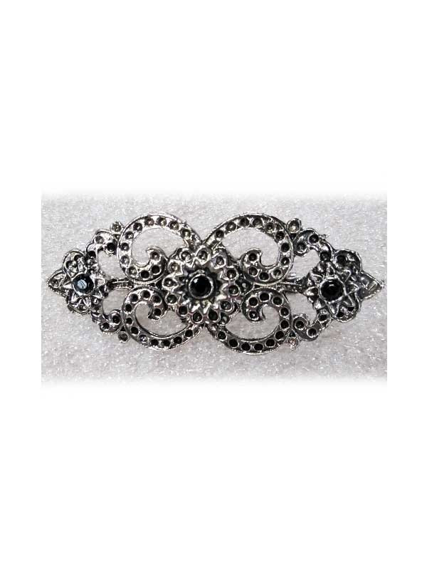 Broche bisutería regional plata 16896 negro