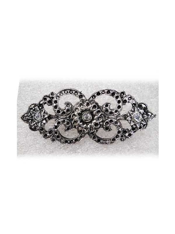 Broche bisuteria regional plata 16896 blanco