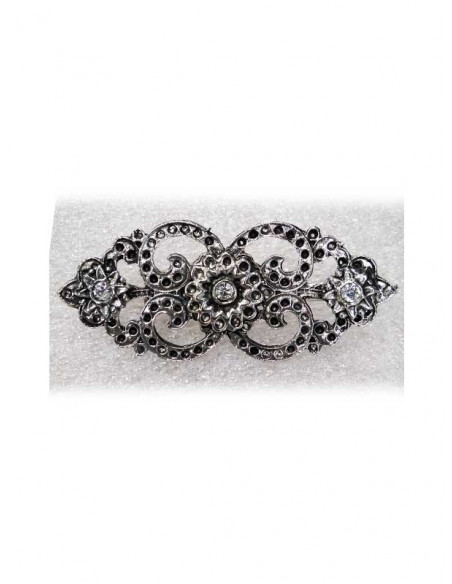 Broche bisuteria regional plata 16896 blanco
