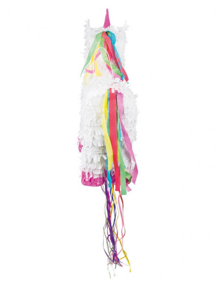 Piñata unicornio blanco trasera