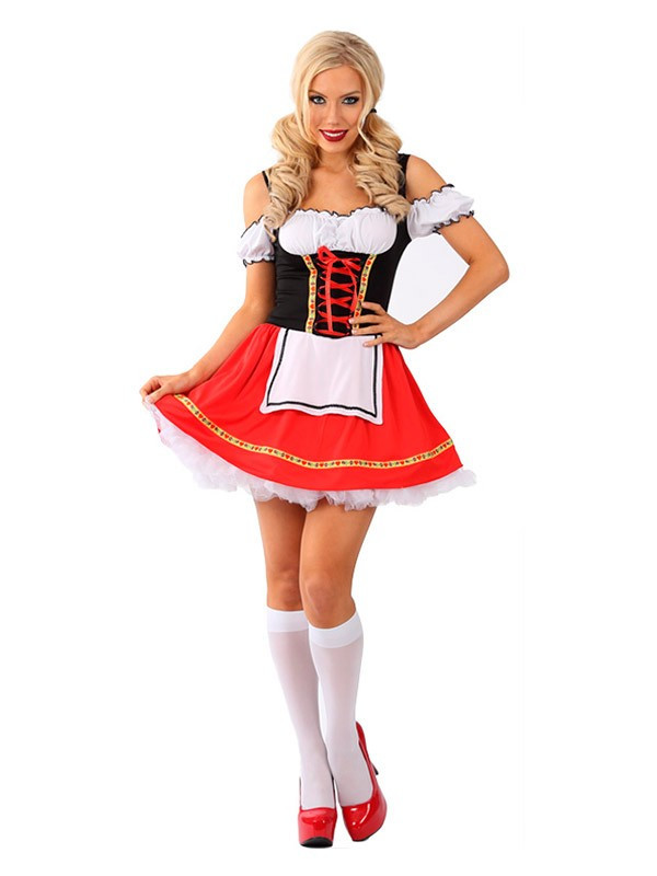 Disfraz de tirolesa sexy para mujer roja