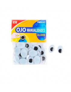 Ojos móviles ovalados 14x18mm