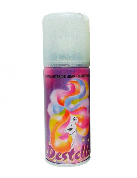 Spray laca glitter metalizado plata