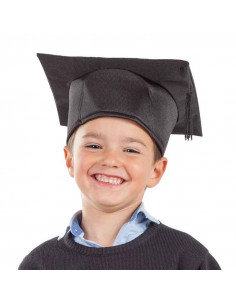 Birrete graduado infantil negro