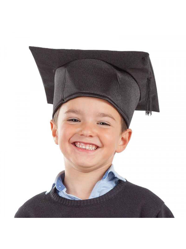 Birrete graduado infantil negro