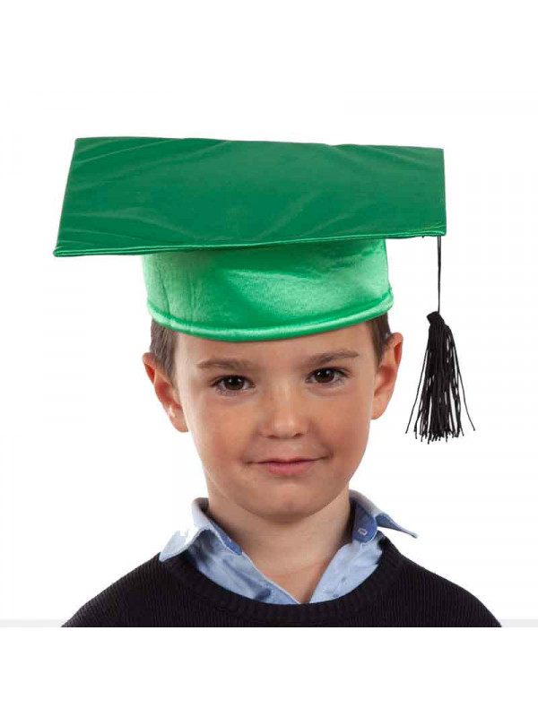Birrete graduado infantil verde