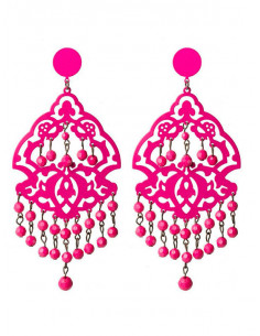 Pendiente flamenca blanco 2