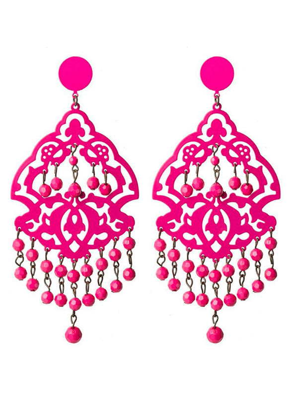Pendiente flamenca fucsia
