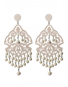 Pendiente flamenca blanco