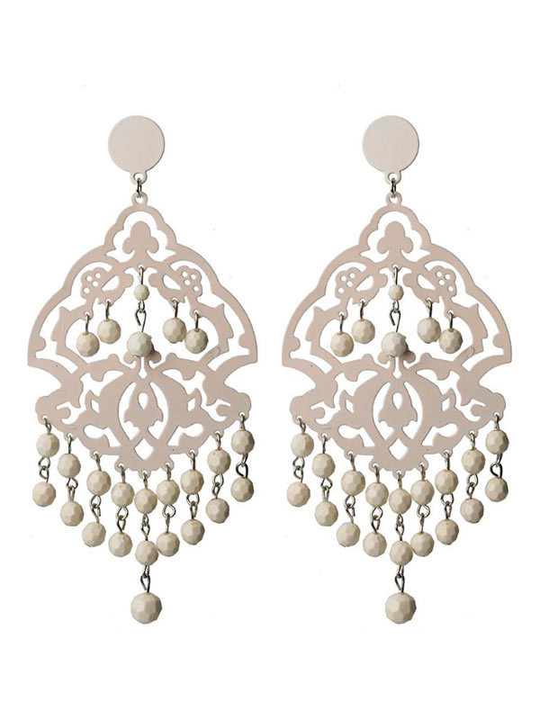 Pendiente flamenca blanco