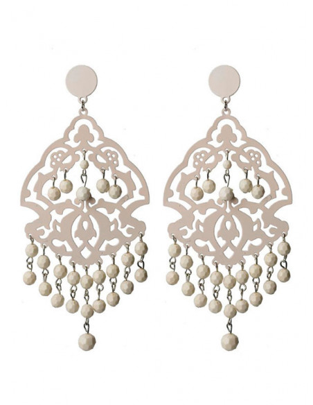 Pendiente flamenca blanco