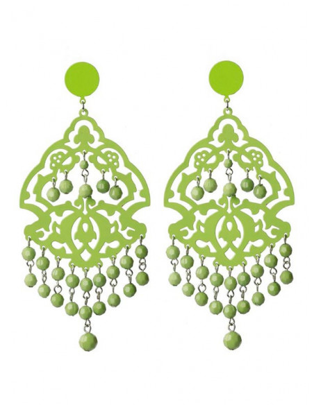 Pendiente flamenca verde